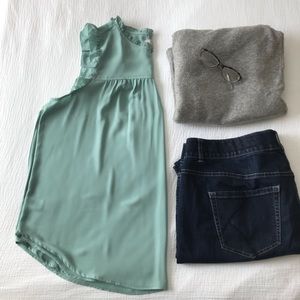 Seafoam Green Ruffle Sleeveless Blouse by Loft